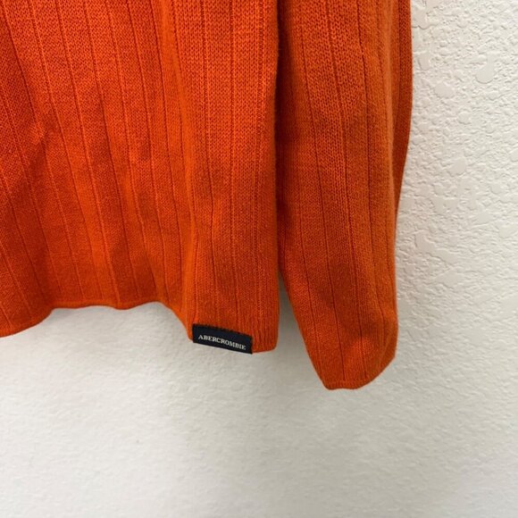 VTG Abercrombie Fitch A-1892 Orange Knit Y2K Style Pullover Sweater Mens size XL - Picture 3 of 8